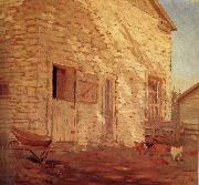 Old Stone and barn Grant Wood